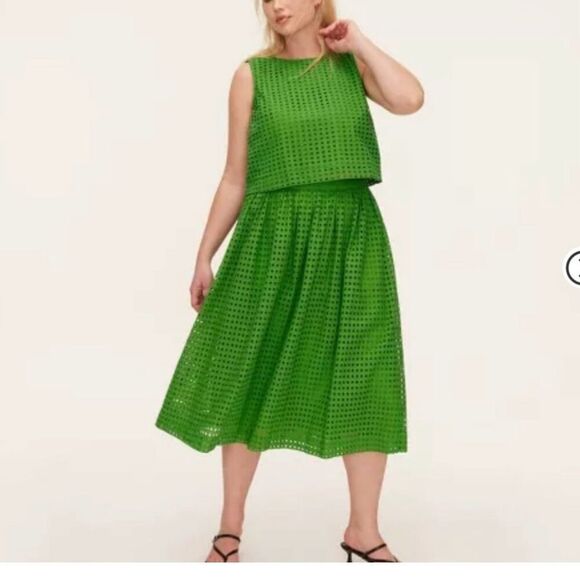 Kate Spade for Target Two-Piece Green Eyelet Skirt And Top Extra Large Matching - Picture 2 of 14